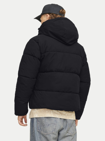 Geaca Bărbați, Jack & Jones, Negru, Puffer, Rezistenta la vânt cu gluga [2]