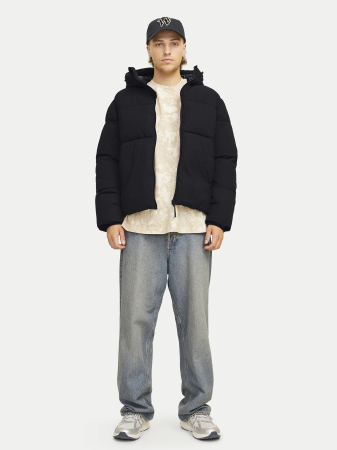 Geaca Bărbați, Jack & Jones, Negru, Puffer, Rezistenta la vânt cu gluga [4]