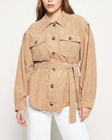 Geaca ușoară dama, VILA, Din catifea, Cu nasturi si curea [1]