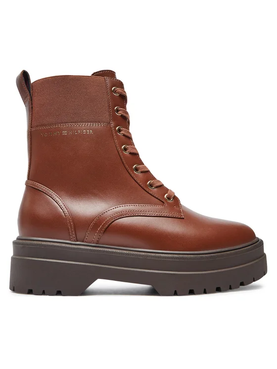 Femei - Ghete Dama, Tommy Hilfiger, Maro, Piele Naturală