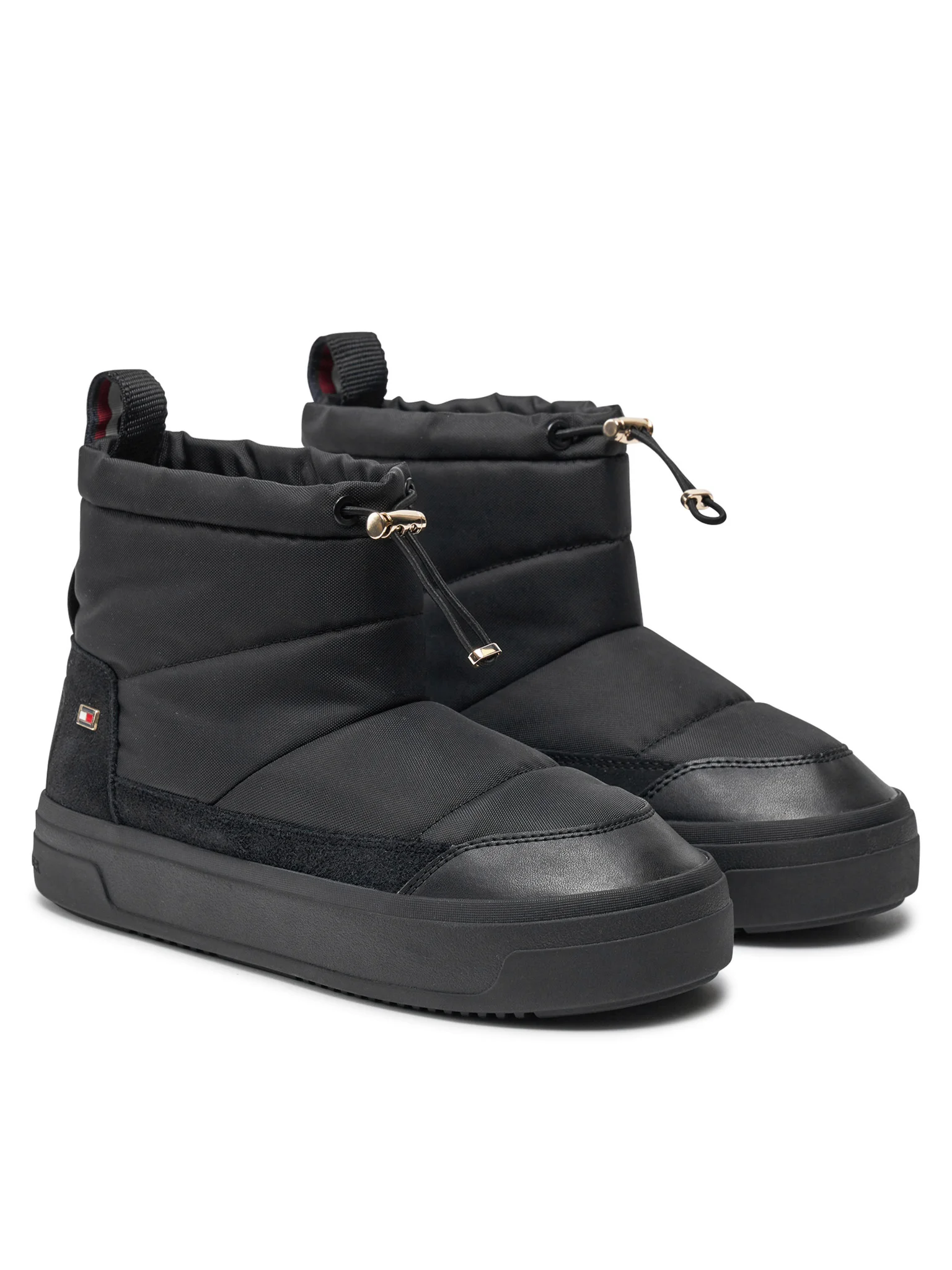 Ghete dama, Tommy Hilfiger, Negru, Flag Nylon Mini Snowboot [1]