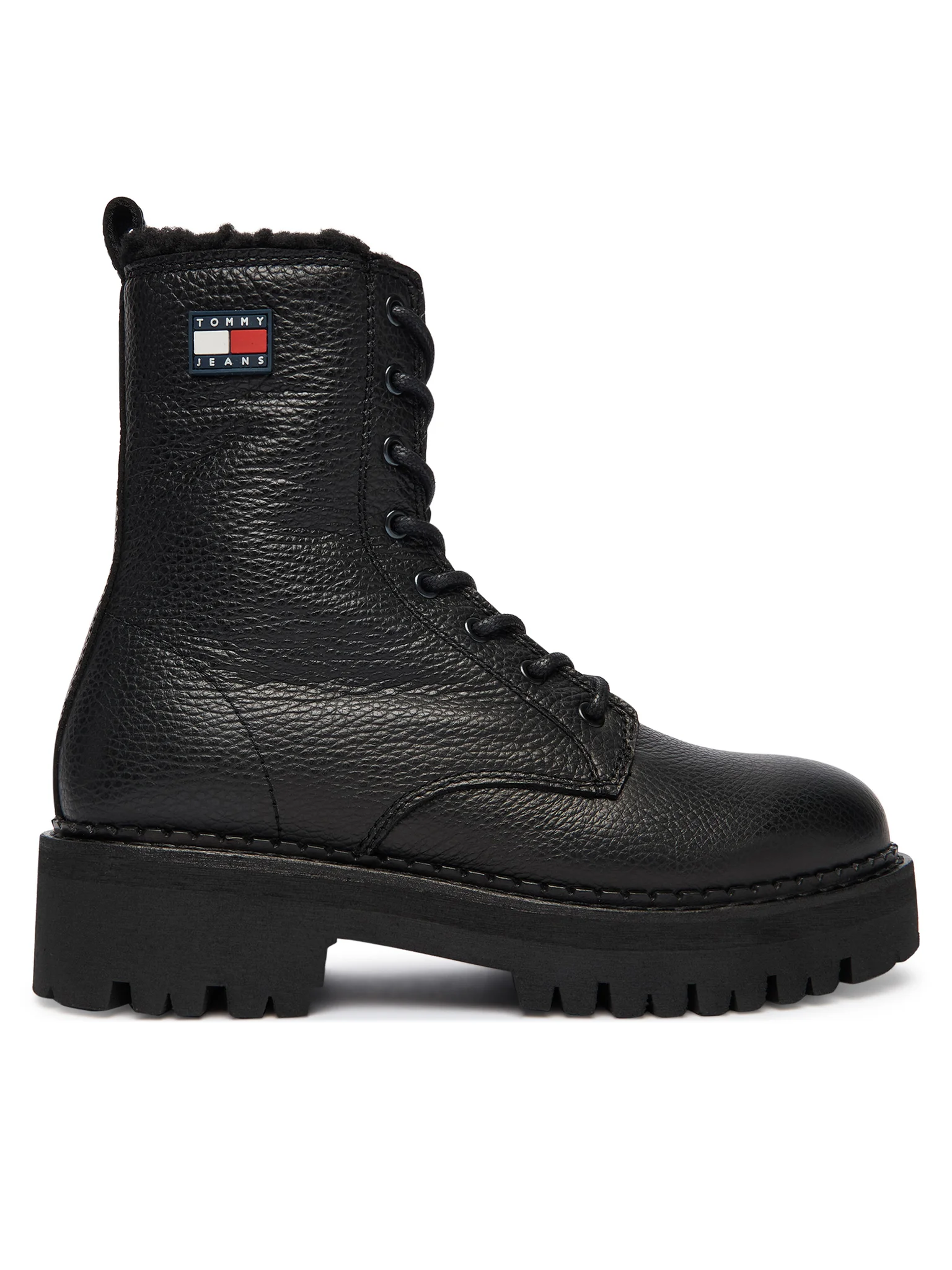 Cizme si Ghete - Ghete Dama, Tommy Hilfiger, Negru, Piele Naturală, Logo
