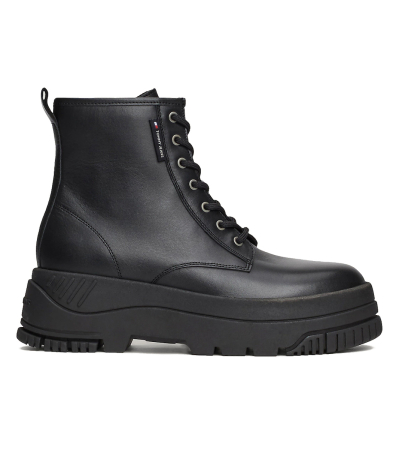 Cizme si Ghete - Ghete Dama, Tommy Jeans, Piele naturalǎ, Talpa Antiderapantǎ, Negru