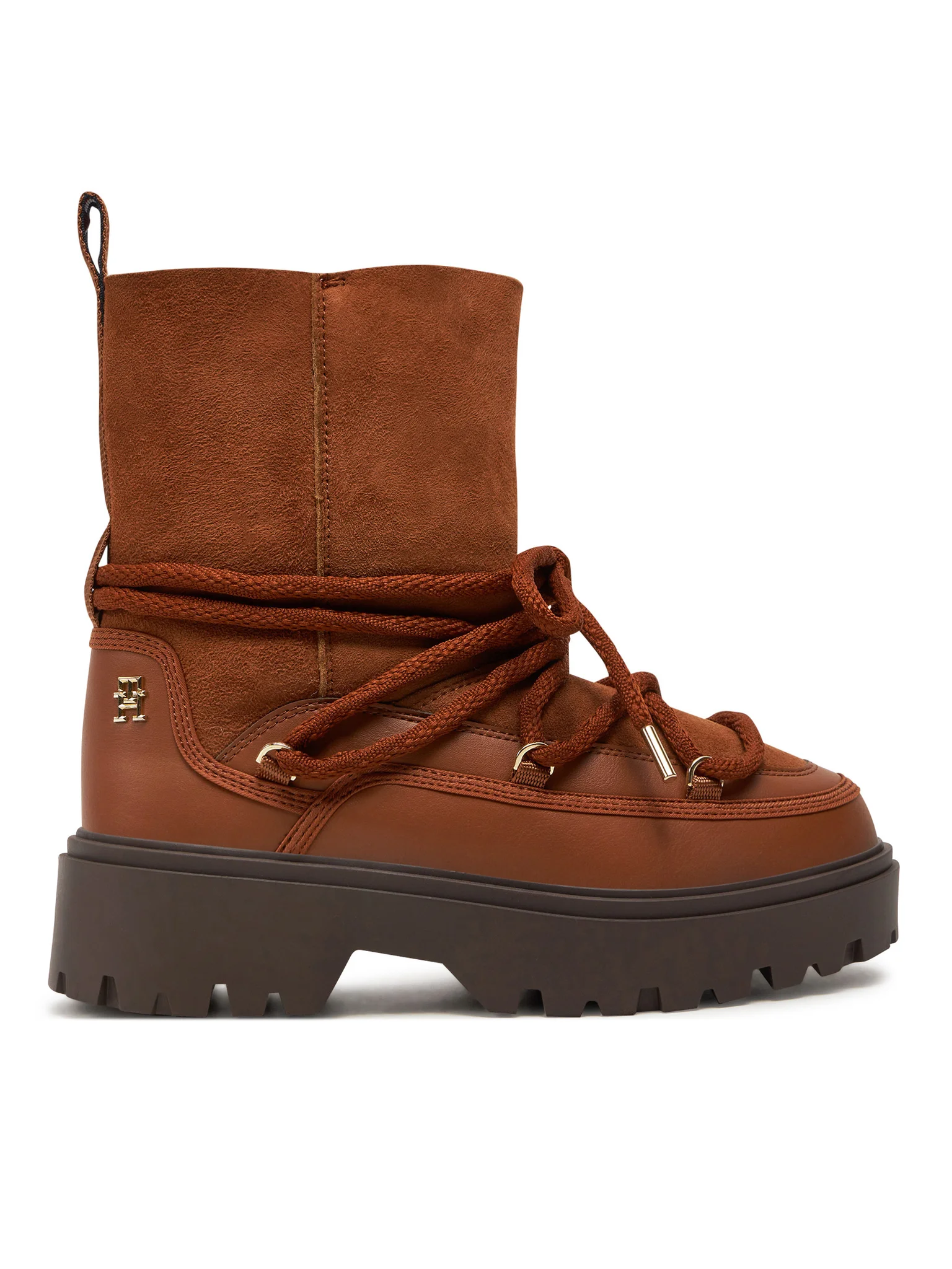 Ghete dama pentru zăpadă, Tommy Hilfiger, Piele întoarsă, Interior din lână