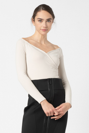 Guess, Bluza Dama, Perecuta cu decolteu pe umeri, Bej deschis