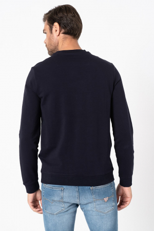 Guess, Bluza Bărbați, Sport slim fit, Cu decolteu la baza gâtului, Iimprimeu logo triunghiular, Bleumarin [3]