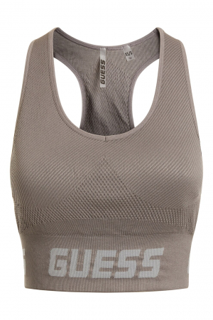 Guess, Bustiera cu imprimeu logo pentru fitness, Gri, XS-S [3]