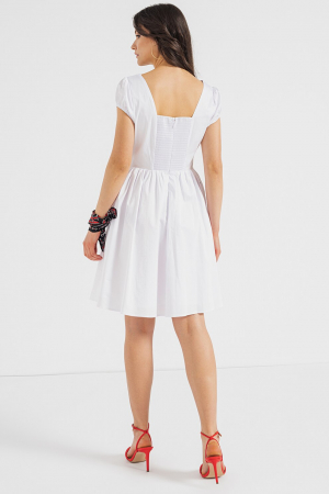 Guess, Rochie Dama, Evazata cu aplicatie funda, Alb, S [1]