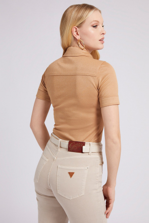 GUESS, Tricou Dama, Polo slim fit, Portocaliu persan, S [1]