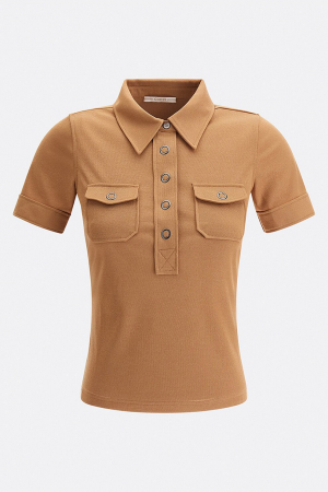 GUESS, Tricou Dama, Polo slim fit, Portocaliu persan, S [3]