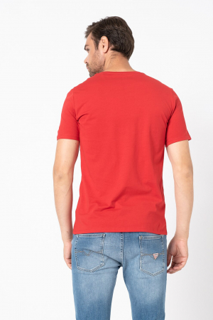 Guess, Tricou Bărbați, Slim fit, Cu decolteu la baza gatului si imprimeu logo, Rosu, XL [1]