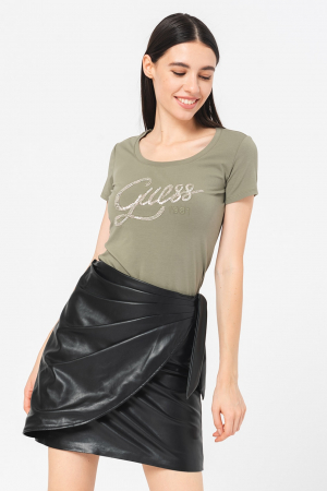 Guess, Tricou slim fit cu logo, Verde sparanghel, S [2]