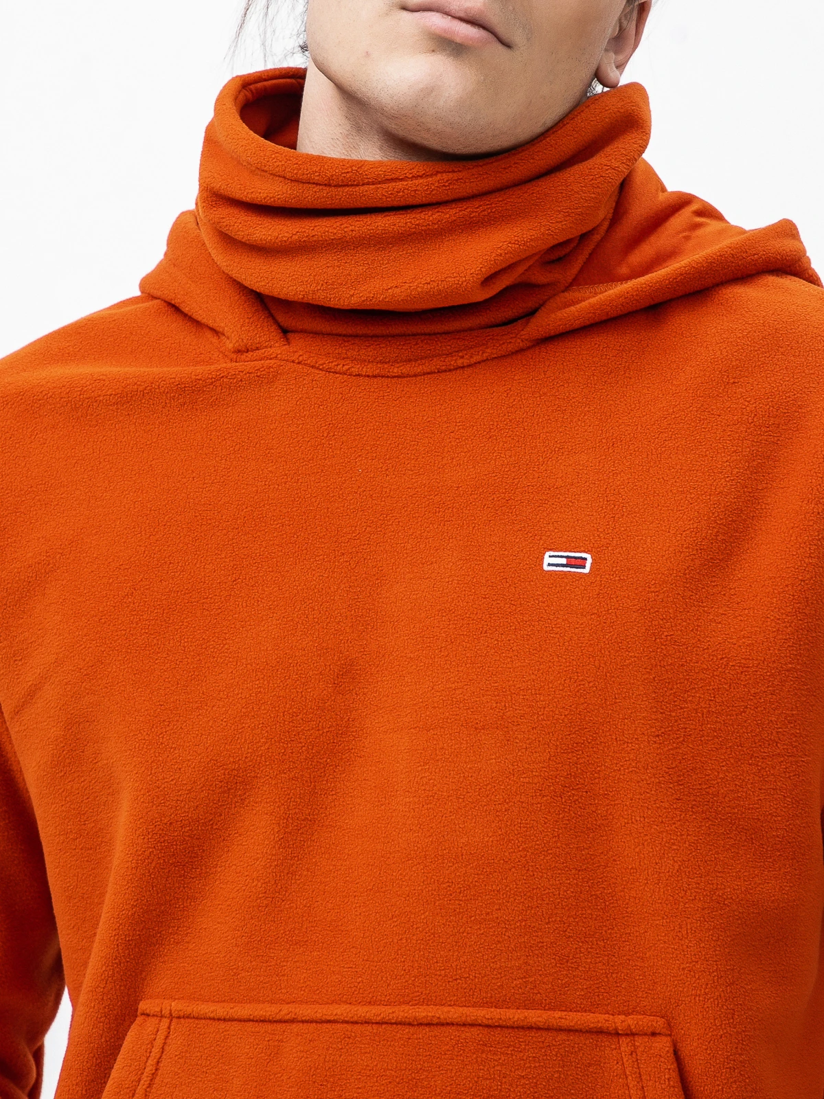 Hanorac cu gluga si guler Barbati, Tommy Jeans, Portocaliu Spice, M INTL [3]