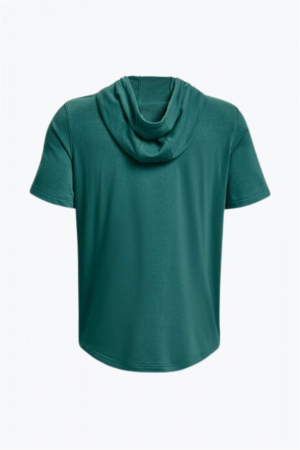 Hanorac cu maneca scurta barbati, Under Armour, Din amestec de bumbac cu logo, Turcoaz [5]