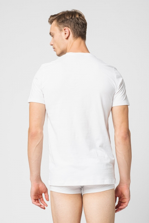 HUGO, Set de tricouri de casa cu decolteu la baza gatului - 2 piese, Alb, Bleumarin, S [3]