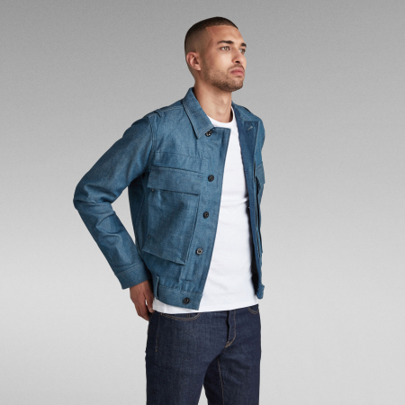 Barbati - Jacheta Bărbați, G-Star Raw, Denim, Albastru