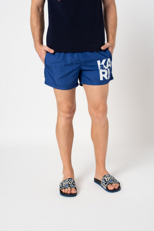 Karl Lagerfeld, Pantaloni scurti de baie, Imprimeu cu logo supradimensionat [4]