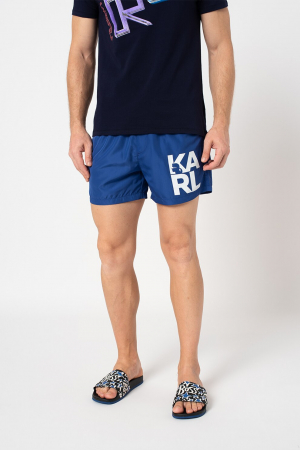Karl Lagerfeld, Pantaloni scurti de baie, Imprimeu cu logo supradimensionat [5]