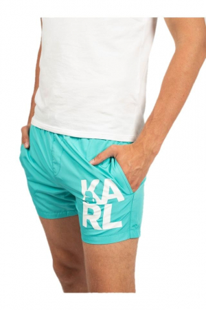 Karl Lagerfeld, Pantaloni scurti de baie, Imprimeu cu logo supradimensionat