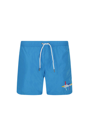 Pantaloni scurti de inot cu talie elastica, Karl Lagerfeld, Albastru