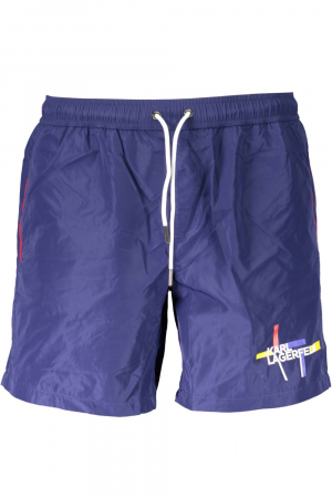 Karl Lagerfeld, Pantaloni scurti de inot cu talie elastica, Negru, M [2]