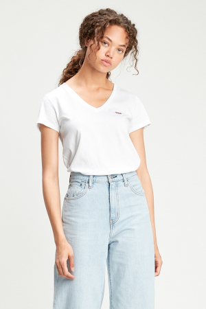 Levi's, Tricou Dama, Din bumbac, Cu decolteu in V