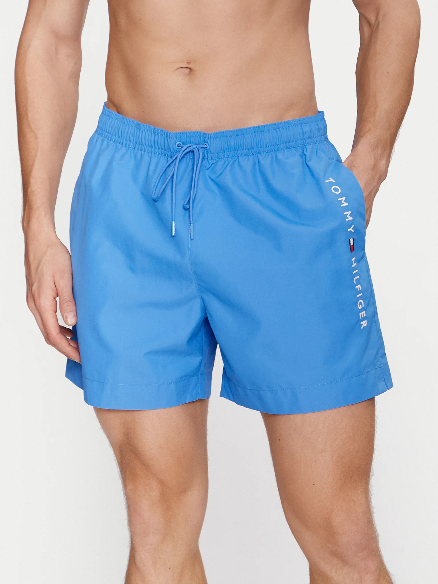 Pantaloni de baie, Tommy Hilfiger, Negru, Logo Brodat