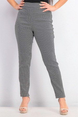 Pantaloni Dama, Calvin Klein, Eleganti cu talie înaltă, Alb/Negru, M