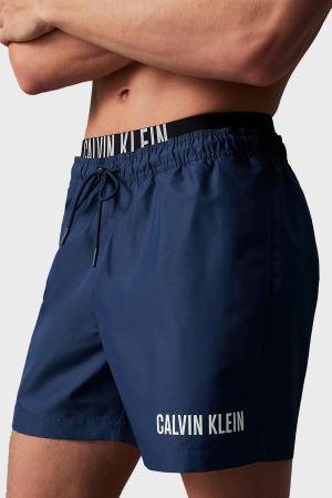Pantaloni de baie bărbați, Calvin Klein, Albastru, Cu banda lata, Logo [4]