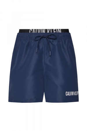 Pantaloni de baie bărbați, Calvin Klein, Albastru, Cu banda lata, Logo