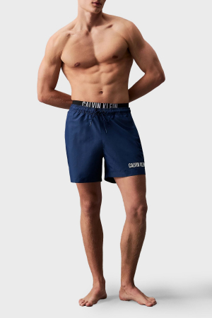 Pantaloni de baie bărbați, Calvin Klein, Albastru, Cu banda lata, Logo [3]