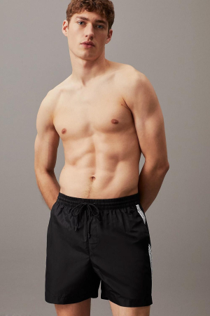 Barbati - Pantaloni de baie bărbați, Calvin Klein, Negru, Drawstringnos, Polygiene