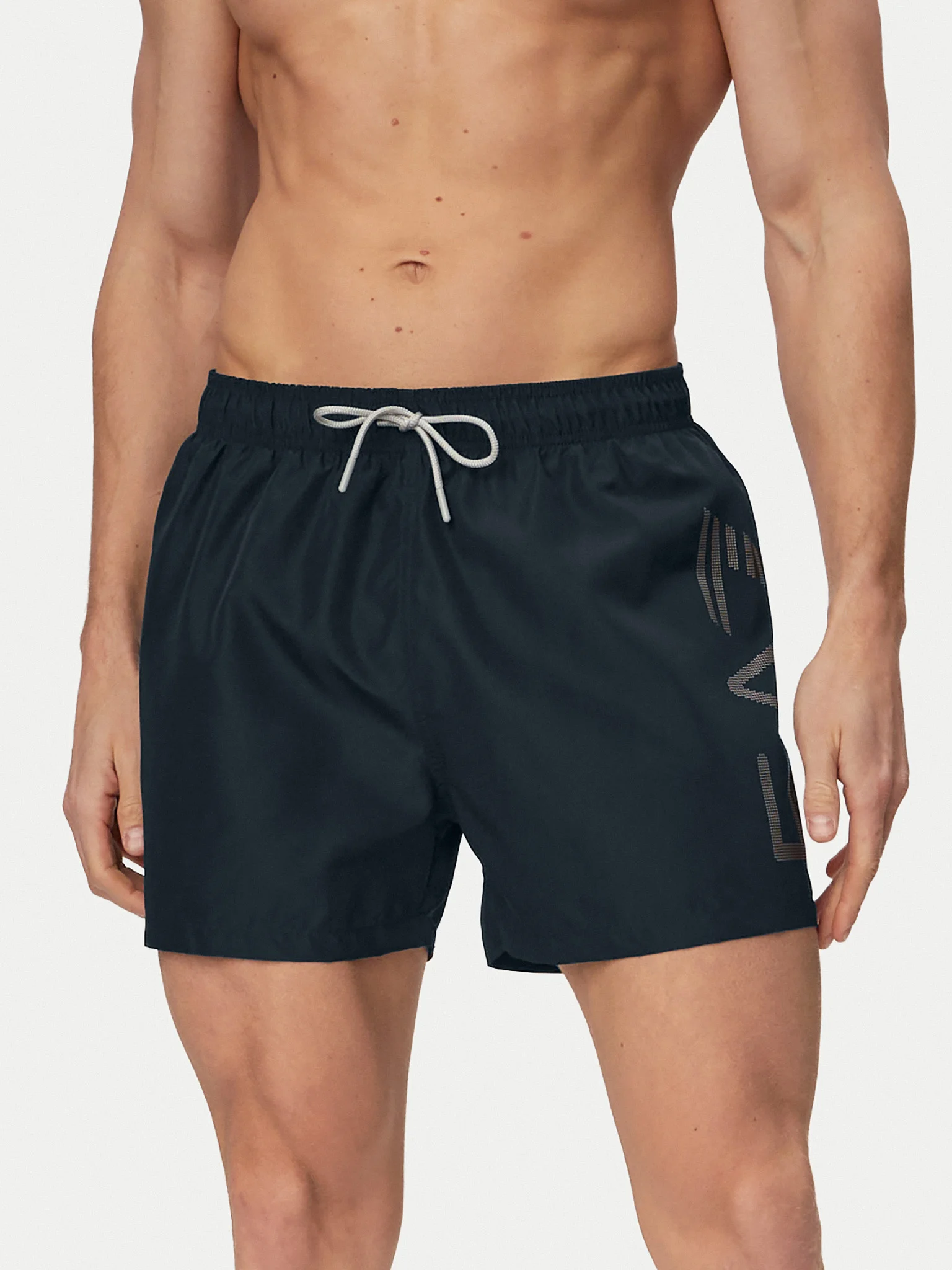 Pantaloni de baie, Emporio Armani, Negru, Logo [3]