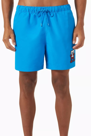 Pantaloni de baie, Tommy Hilfiger, Albastru, Logo Brodat