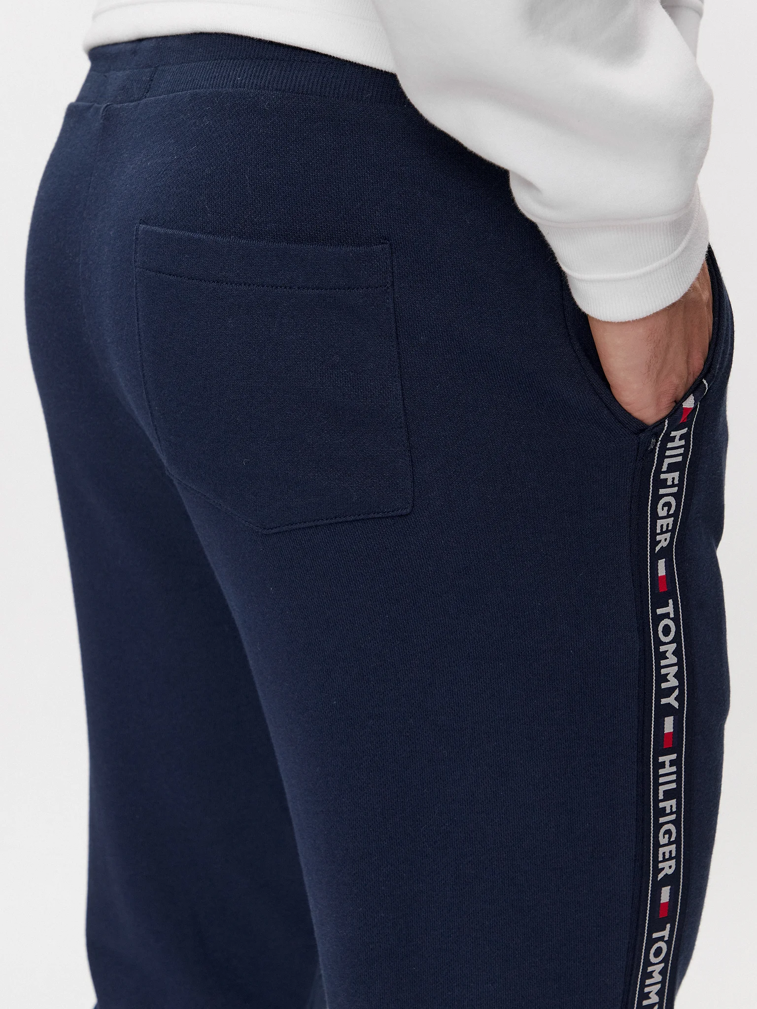 Pantaloni de trening, Tommy Hilfiger, Banda Logo, Bumbac, Albastru [4]