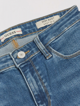 Pantaloni denim dama, Guess, Albastru, Cu talie medie, W27-L32 [4]