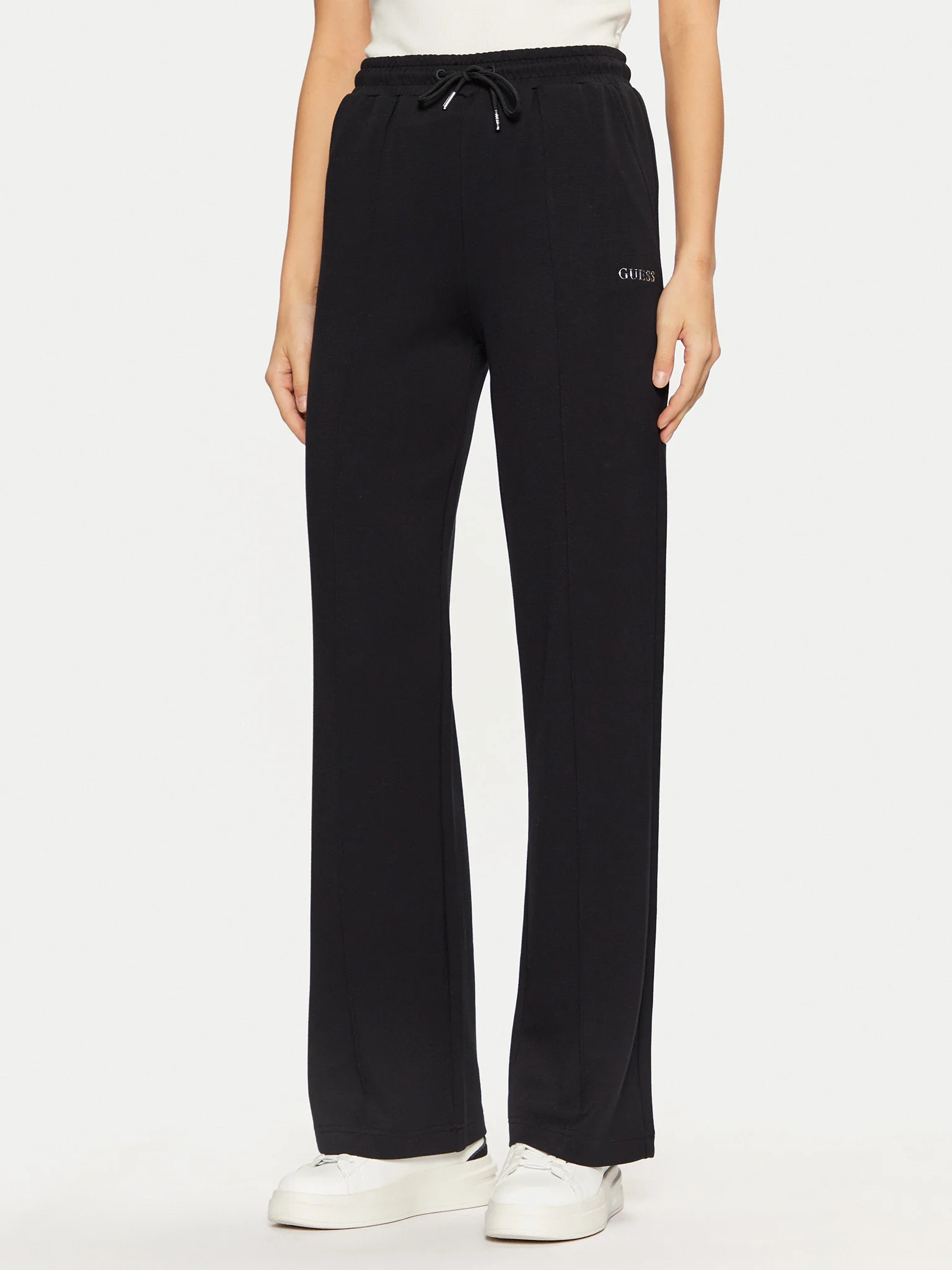 Pantaloni - Pantaloni trening dama, Guess, Negru, Regular Fit