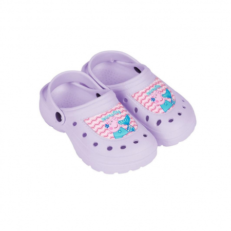Papuci plaja clogs, Peppa Pig, Sirena, EVA, Roz/Mov