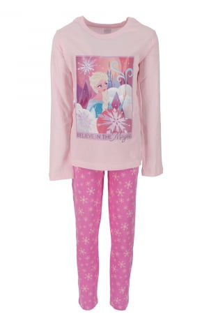 Pijamale - Pijamale fete cu licență, Frozen, Elsa, Bumbac, Roz, Bumbac