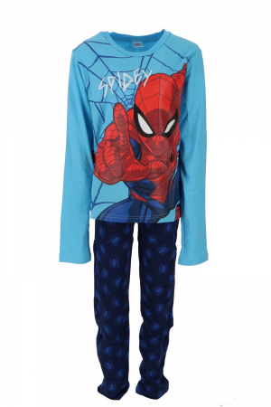 Pijamale - Pijamale copii, Spiderman, Cu licență, Bumbac, Albastru