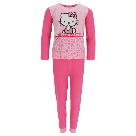 Copii - Pijamale lungi copii, Hello Kitty, Roz, Bumbac