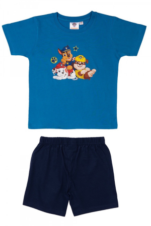 Pijamale - Pijamale scurte copii, Paw Patrol, Cu licență, Albastru, Bumbac
