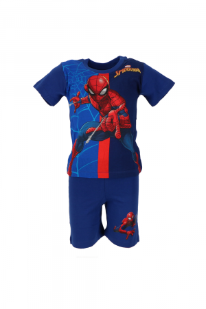 Pijamale scurte copii, Spiderman, Cu licență, Bumbac, Albastru inchis/Albastru deschis [3]