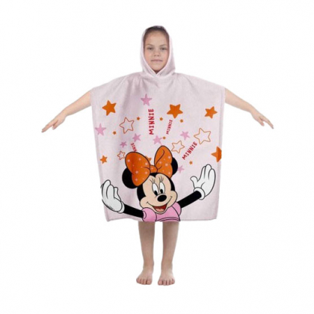 Prosoape si Halate de baie - Poncho Copii, Minnie, Multicolor, Bumbac, 120 x 60 cm