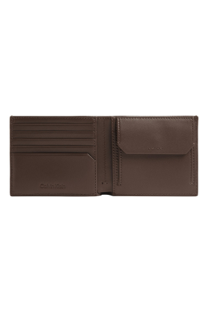 Portofel Bărbați, Calvin Klein, Maro, Piele Naturală, Logo Metalic [2]