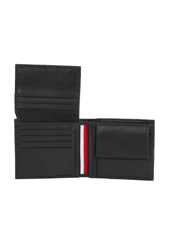 Portofel Bărbați, Tommy Hilfiger, Negru, Central Cc Flap And Coin, Piele Naturală [3]
