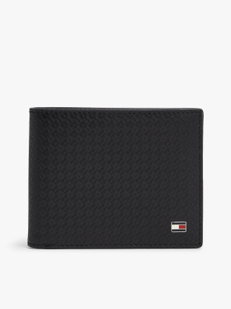 Portofele Barbati - Portofel Bărbați, Tommy Hilfiger, Negru, Logo in relief