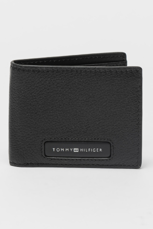 Accesorii - Portofel Bărbați, Tommy Hilfiger, Negru, Piele Naturală, Logo