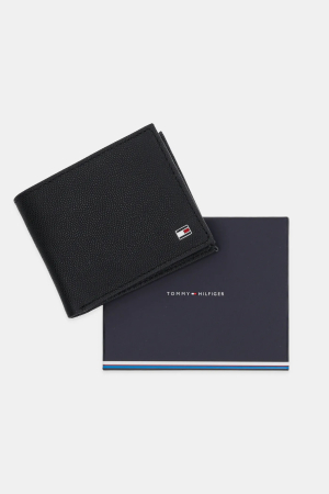 Portofel Bărbați, Tommy Hilfiger, Negru, Piele Naturală, Logo Metalic [4]