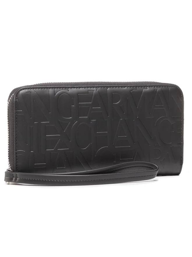 Portofele Dama - Portofel Dama, Armani Exchange, Negru, Logo in relief